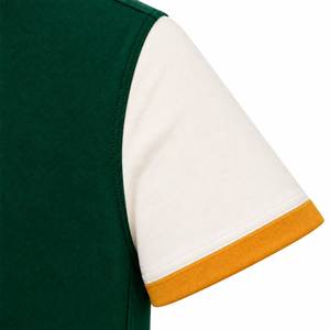 Men's Green Color Blocked <b>T</b>-<b>Shirt</b> <b>With</b> Cream Sleeves And <b>Pocket</b> BFit Logo Regular Fit Casual Jersey Cotton Short Sleeve O-Neck - Product Image 4