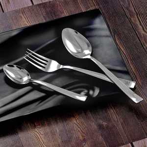 Juego de Cubiertos de Acero Inoxidable JAGDAMBA CUTLERY LIMITED Lotus Plain de 18 Piezas, 900g, Sin Cuchillo - Product Image 1