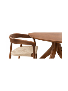 Sillón de Madera de Estilo Moderno de Mediados de Siglo con Asiento Tejido y Respaldo Curvo para Comedor, Mueble para el Hogar, Diseño Estable - Product Image 4