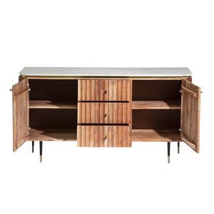 Aparador Vandana Stellar Flux de madera de acacia y mármol blanco - Product Image 5