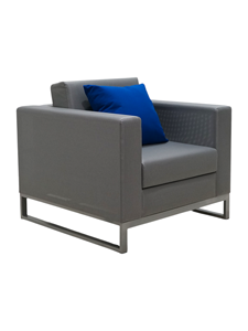 Sofá Moderno de Una Plaza con Brazos Cuadrados, Respaldo Ajustado, Tapizado en Tela, Relleno de Espuma, Patas de Metal, Reclinable, Mueble para Sala de Estar - Product Image 2