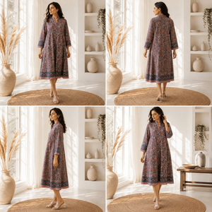 Túnica de Seda de Diseño Premium, Talla Única, Estilo Boho Ibiza, Pintada a Mano con Patrón Floral Paisley, Prenda Ligera para Mujer, Ideal para Vacaciones - Product Image 5