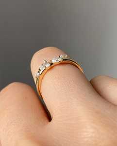 Bague minimaliste en or massif 14 carats avec diamant taille marquise et motif feuille d'arbre inspiré de la nature, bijou raffiné pour fiançailles, pour petite amie - Product Image 2