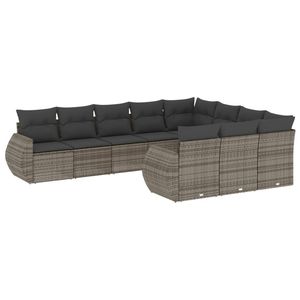 Conjunto de Sofás Modulares Grandes de Ratán PE Gris para Jardín, Colección Premium de Muebles Modulares para Exteriores - Product Image 2
