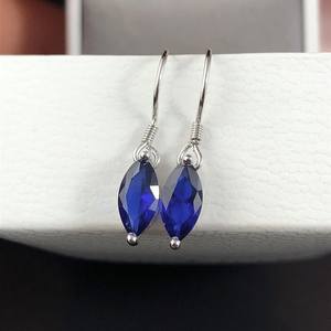 Pendientes de Zafiro en Plata de Ley, Piedra de Nacimiento de Septiembre, Estilo Vintage, Regalo de Navidad o Boda para Mujer - Product Image 1