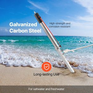 Ancla de Barco de Acero al Carbono Galvanizado con Punta de Arena, Ancla Deslizante de 36 Pulgadas para Agua Poco Profunda y Playa - Product Image 6