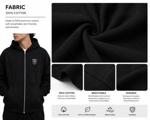 Sudadera con Capucha Personalizada, 100% Algodón, Tejido Grueso, con Cierre, Estilo Oversize, Color Sólido, Informal, de Invierno, Unisex, Transpirable y Ecológica - Product Image 6