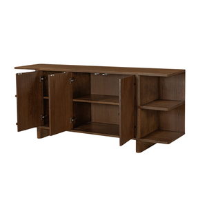 Meuble TV moderne en bois avec portes coulissantes et pieds effilés pour le salon - Product Image 4