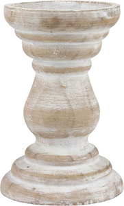 Porte-bougie pilier en bois blanc antique, support de bougie pilier vintage style bord de mer, support de bougie rustique côtier, centre de table décoratif - Product Image 3