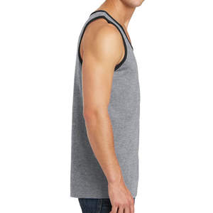 Camiseta sin mangas de algodón para hombre, transpirable, estilo urbano, gris jaspeado, negro, informal - Product Image 3