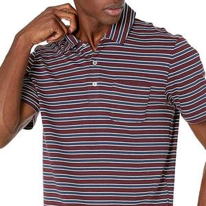 Polo en coton rayé pour homme de qualité supérieure, manches courtes, décontracté, respirant, tissu Oxford avec poche, coupe classique - Product Image 4