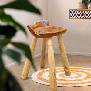 <b>Bench</b> Convertible Teak Wood Traditional Design Natural Color for Living Room Kitchen Apartment Outdoor Use Home Stool Ottoman - Product Image 2