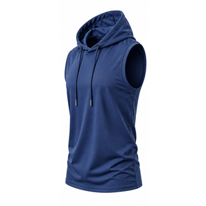 <b>Mens</b> <b>Sleeveless</b> Workout Hoodie Cotton Sports Hoodie Heavyweight Gym Apparel OEM ODM Manufacturer Wholesale <b>Sleeveless</b> Hoodie - Product Image 5