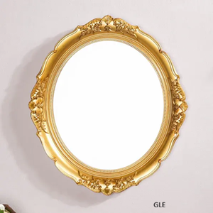 Miroir mural décoratif vintage ovale, style baroque antique doré, miroir suspendu pour chambre à coucher, salon, commode, décoration - Product Image 3
