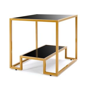 Tavolino da Caffè Moderno in Metallo e Vetro con Ripiano per Soggiorno e Ufficio - Product Image 5