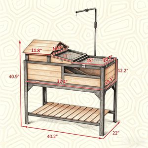 Casetta Classica in Legno di Abete per Tartarughe, Arredamento per Piccoli Animali da Interno ed Esterno, Gabbia Rettangolare Solida con Stile Classico - Product Image 5