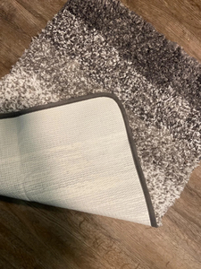 Minimalist Rectangle Knitted Cotton Bath <b>Mat</b> Beige Solid Color Quick-Drying Microfiber Memory Foam Backing <b>for</b> <b>Bathroom</b> Floor - Product Image 5