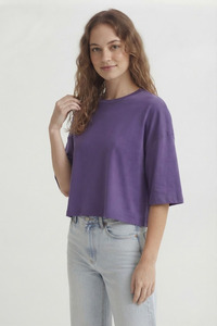 Camiseta Polo Corta para Mujer, Holgada, con Hombros Caídos, para Correr, Estilo Casual Urbano - Product Image 5