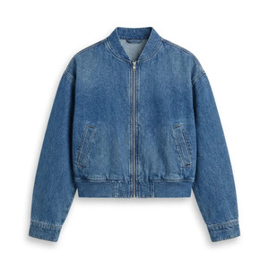 Veste en jean décontractée personnalisée pour femmes, avec patchs en jean vintage, pour marques de streetwear, vente en gros, marque privée - Product Image 5