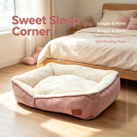 Lit pour chien en mousse de bambou confortable et sûr, toutes saisons, prix d'usine, coussin amovible lavable, écologique, pour petits, moyens et grands chiens