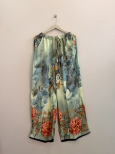 Boho Vintage <b>Silk</b> Straight Pants Hippie Style Eco-Friendly Breathable <b>Trouser</b> for <b>Women</b> - Product Image 3