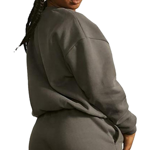 Sweat-shirt surdimensionné à col rond pour femme, 100% coton tricoté, manches longues, logo personnalisé, respirant, pour l'hiver - Product Image 3