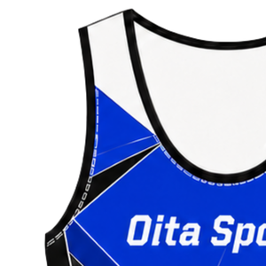 Royal Blue Black and White Rowing Champ Suit <b>Mens</b> Sleeveless Competition Uniform Performance Racing Singlet Custom Wholesale - Product Image 4