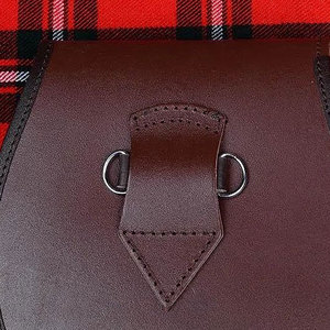 Sporran écossais fait main en cuir véritable marron avec badge tête de cerf pour le Kilt Day – Fournitures d'usine pour tenues des Highlands - Product Image 5