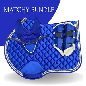 Juego de almohadillas para silla de montar clásicas de color personalizado, las más vendidas, con forro de tela de algodón, botas de equitación a juego y gorros para las orejas. - Product Image 6