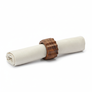 Anillo para Servilletas de Madera Tallado a Mano, Acabado Natural Trenzado, Decoración de Mesa Moderna y Rústica, Decoración para Bodas, Cenas y Hogar - Product Image 4