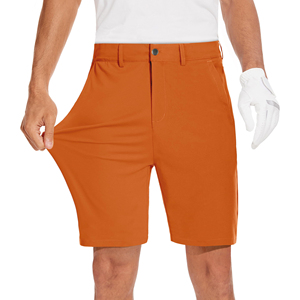 Shorts de golf et de loisirs pour hommes, haute performance, été, écologiques, respirants, tricotés, avec fermeture éclair à la taille, motif uni, service OEM - Product Image 1