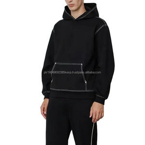 Sweat à capuche OEM personnalisé Contract Stitch Pulls à capuche surdimensionnés blancs pour hommes - Product Image 1