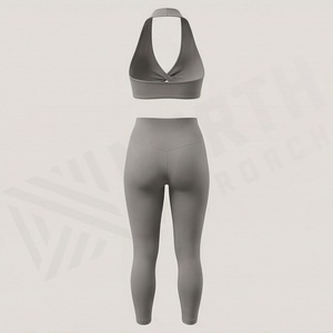 Conjunto Deportivo Seamless Personalizado al por Mayor para Mujer: Sujetador Deportivo Racerback y Leggings de Compresión, Colores Personalizables, Atuendo de Fitness Activo - Product Image 2