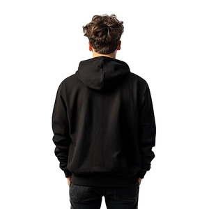 Sweatshirts à capuche zippés en coton mélangé pour hommes Sweatshirts décontractés à manches côtelées avec logo brodé Vente en gros Sweat à capuche à cordon - Product Image 2