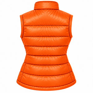 High Quality <b>Women</b> Nylon Bubble Puffer <b>Vest</b> Zipper Pocket Winter Bodywarmer Stylish Streetwear Custom <b>Womens</b> Puffer Jacket - Product Image 2