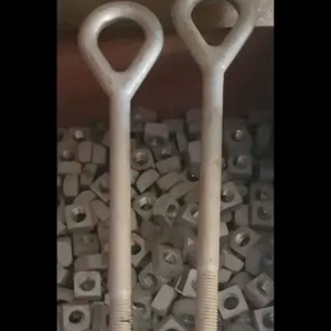 Perno de ojo forjado duradero M16 de acero dulce galvanizado de 300 mm con media rosca HDG, resistente a la corrosión, para elevación industrial - Product Image 1