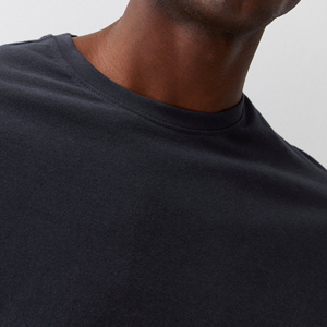 T-shirt col rond 100 % coton épais pour homme, personnalisable avec logo, respirant, motif uni, sérigraphie, en tissu peigné - Product Image 5