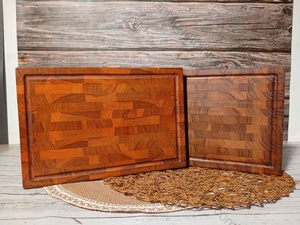 Planche à découper rectangulaire en bois à grain de bois apparent, empilable, écologique, durable, support de rangement pour ustensiles de cuisine, non toxique, anti-moisissure - Product Image 6