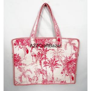 High Quality 100% Cotton Softback Quilted Breathable Unisex Laptop Bag Shoulder <b>Strap</b> Zipper Lightweight Eco-Friendly Modern - Product Image 3