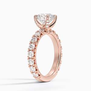 Anillo de Compromiso Ellora con Moissanita de Tres Cuartos de Corte y Engaste de Puntas Chapado en Oro de 14K para Boda y Aniversario - Product Image 4