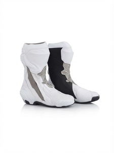 Bottes de course de moto blanches personnalisées en cuir, chaussures de protection pour moto, équipement professionnel de motocross et de tourisme pour hommes - Product Image 3