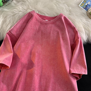 เสื้อยืดคอกลมแขนสั้นผู้ชายทรงโอเวอร์ไซส์ สีเหลือง ผ้าฝ้าย 100% พิมพ์ลายตัวอักษร สวมใส่สบาย แห้งเร็ว - Product Image 5