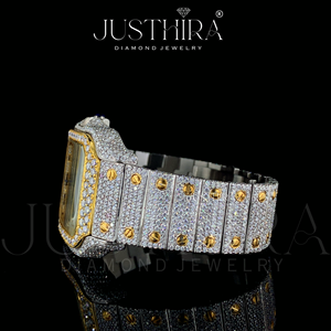 Reloj de Cuarzo Cuadrado de Lujo para Hombre, Estilo Hip Hop, con Incrustaciones de Diamantes, de Acero Inoxidable, al Mejor Precio al por Mayor - Product Image 3