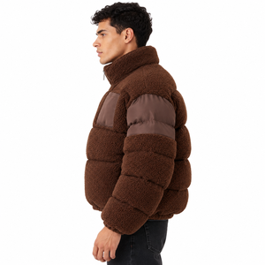 Men's Brown <b>Sherpa</b> <b>Fleece</b> Jacket Wholesale Warm Winter Zip Up Casual Outdoor fashionwear Jacket best manufacture in sialkot - Product Image 3