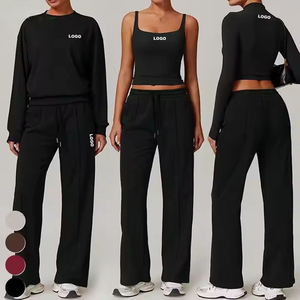 Ensemble de yoga 2 pièces OEM à séchage rapide, respirant, en dentelle, antichoc, sans couture, longueur intégrale, avec short taille haute et cordon de serrage - Product Image 3