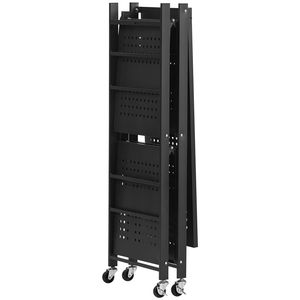 Scaffale Pieghevole in Metallo 30L X 13P X 36A Pollici, Organizzatore a 3 Ripiani con 5 Ruote, Nessun Assemblaggio Richiesto per Conservazione Alimenti - Product Image 6