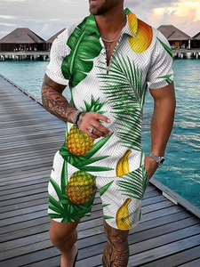 Conjunto de Camiseta Polo y Pantalones Cortos con Estampado Digital 3D de Animales Marinos, Cómodo y Transpirable, Éxito de Ventas del Verano 2026 - Product Image 1