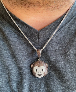 Colgante de Plata de Ley con Baño de Oro, Diseño de Mono de Dibujos Animados Personalizado, con Moissanita de Corte Brillante, Estilo Hiphop, Certificado, Unisex - Product Image 6