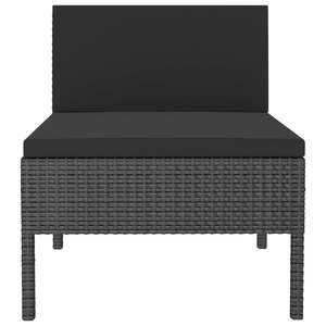 Conjunto de 3 Muebles de Jardín Negros - Cómodo Conjunto de Sillas para Exteriores - Product Image 4