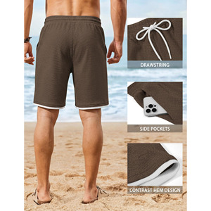 Shorts de sport pour homme 220g, personnalisables avec logo, 100% coton, pour activités de plein air, fitness, séchage rapide, respirants, shorts de jogging pour homme - Product Image 3
